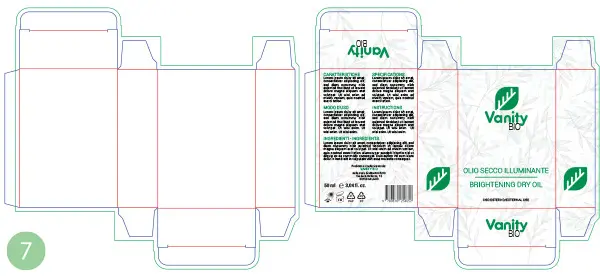 Tracciato fustella astuccio Olio Secco Illuminante