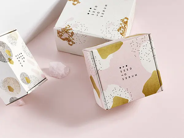 Elegant gold foil boxes ideal for reuse