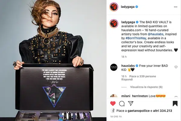 Il lancio della scatola per collezionisti di Gaga su Instagram