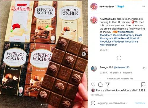 The social announcement for the new premium chocolate bars by Ferrero