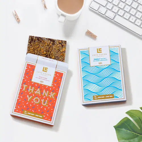 Colorful and patterned premium chocolate packaging