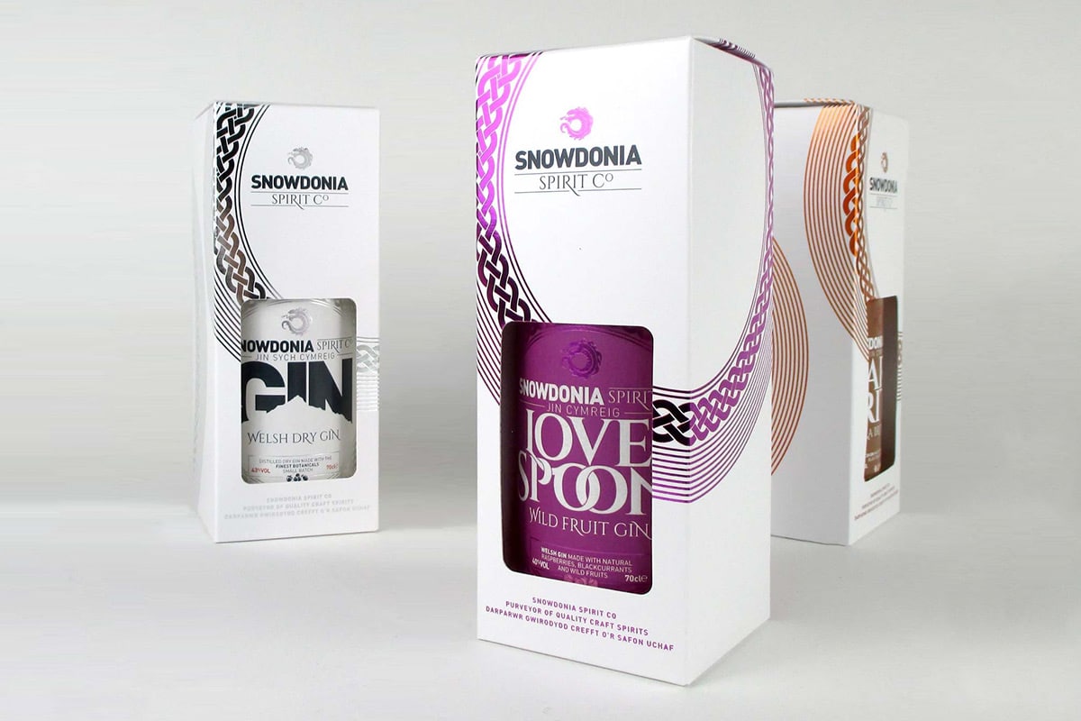 snowdonia gin deluxe bellow box packaging