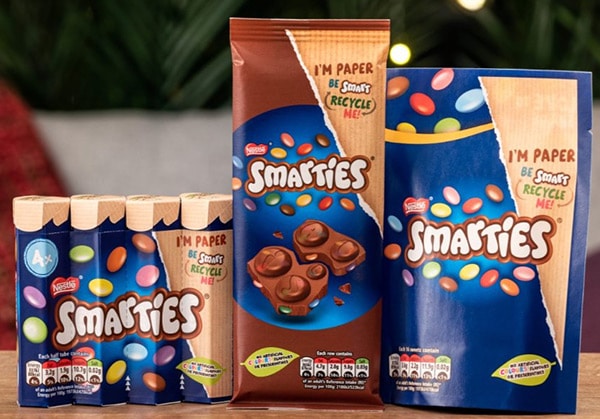 Different media for Smarties packaging