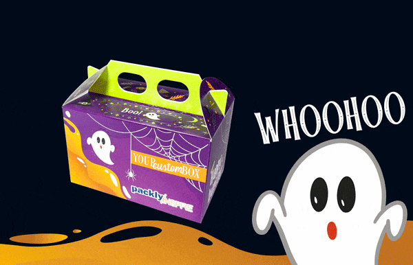 Close up on opening and closing of the Halloween box