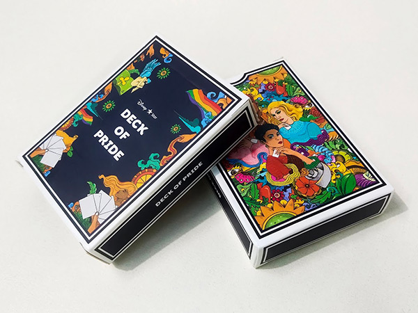 The packaging for the Pride deck with beautiful illustrations