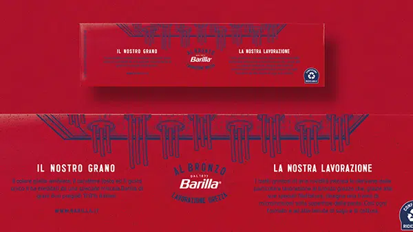 Packaging pasta Barilla a lavorazione grezza