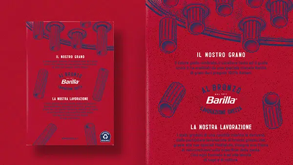 La nuova confezione rossa Barilla Al Bronzo