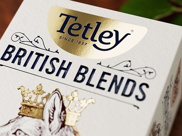 Luxury effect with golden foil for tea packaging