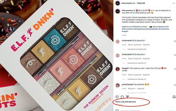 Instagram campaign for donut-flavored makeup