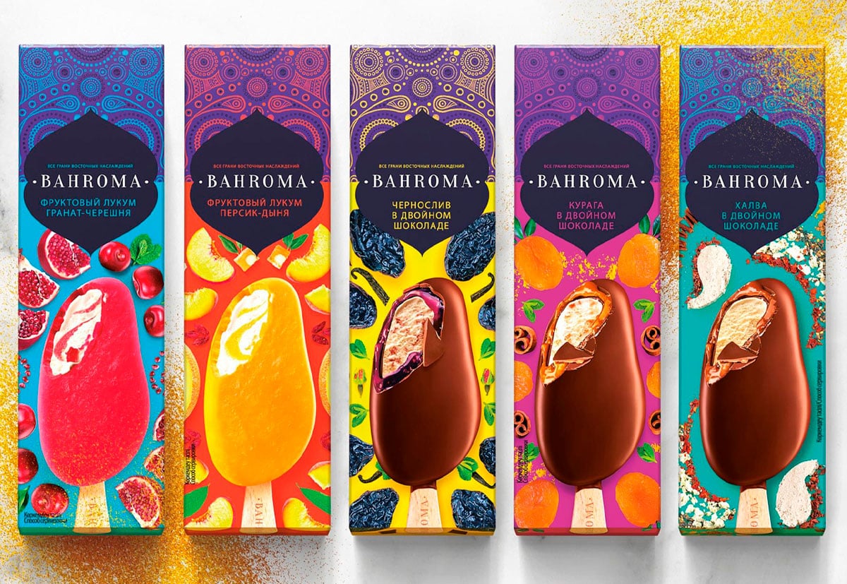 glace bahroma packaging design avec le style oriental