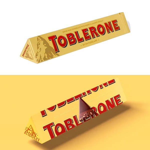 Toblerone typeface overflowing the edge