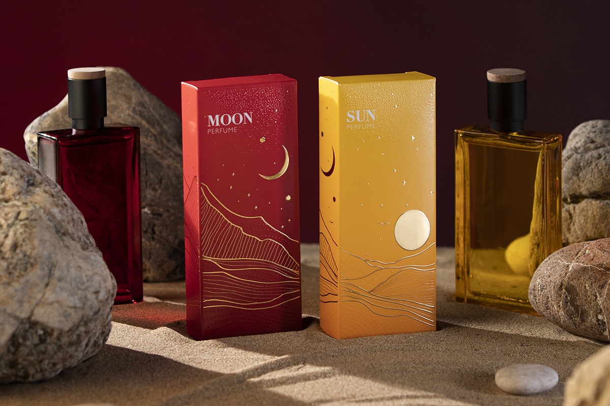 Box models for perfumes: the moon and the sun | Packly Blog