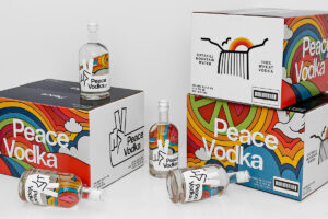 Peace Vodka’s packaging: an homage to the late 60s