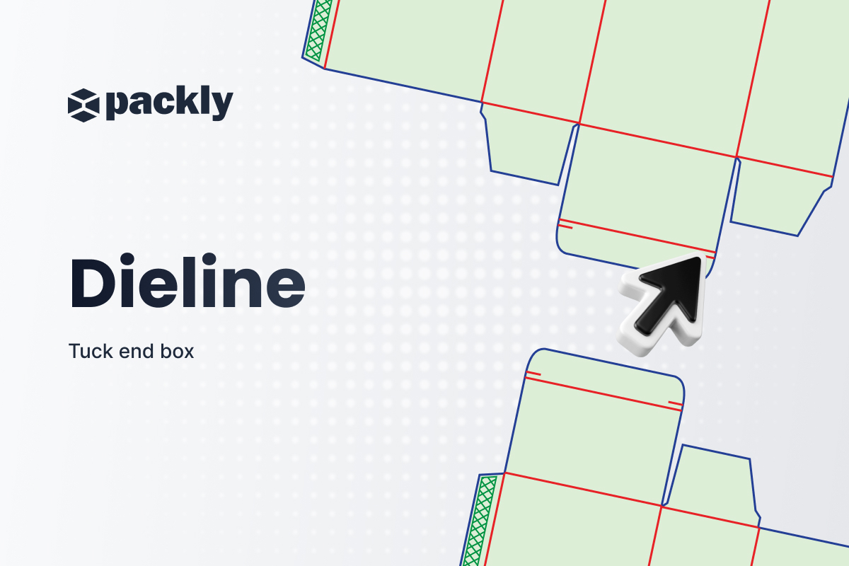 Dieline for tuck end box