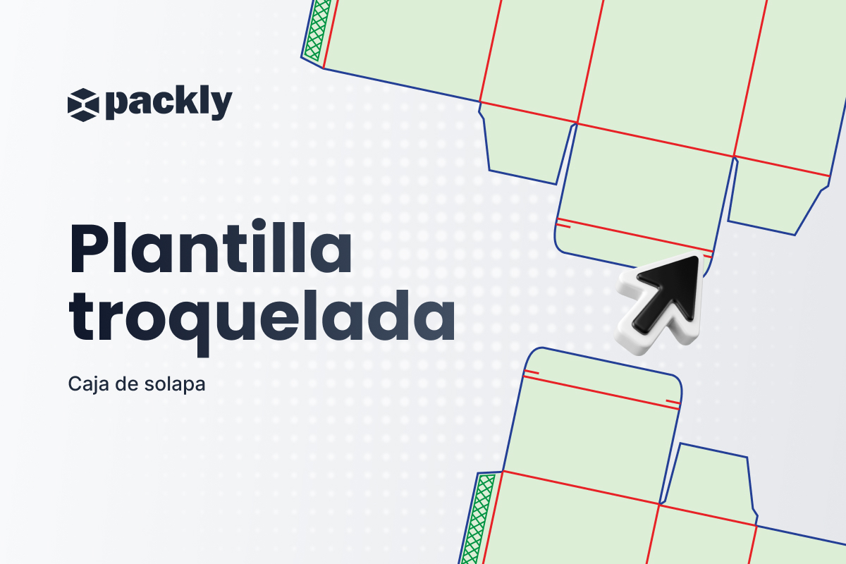 Plantilla troquelada para caja de solapa