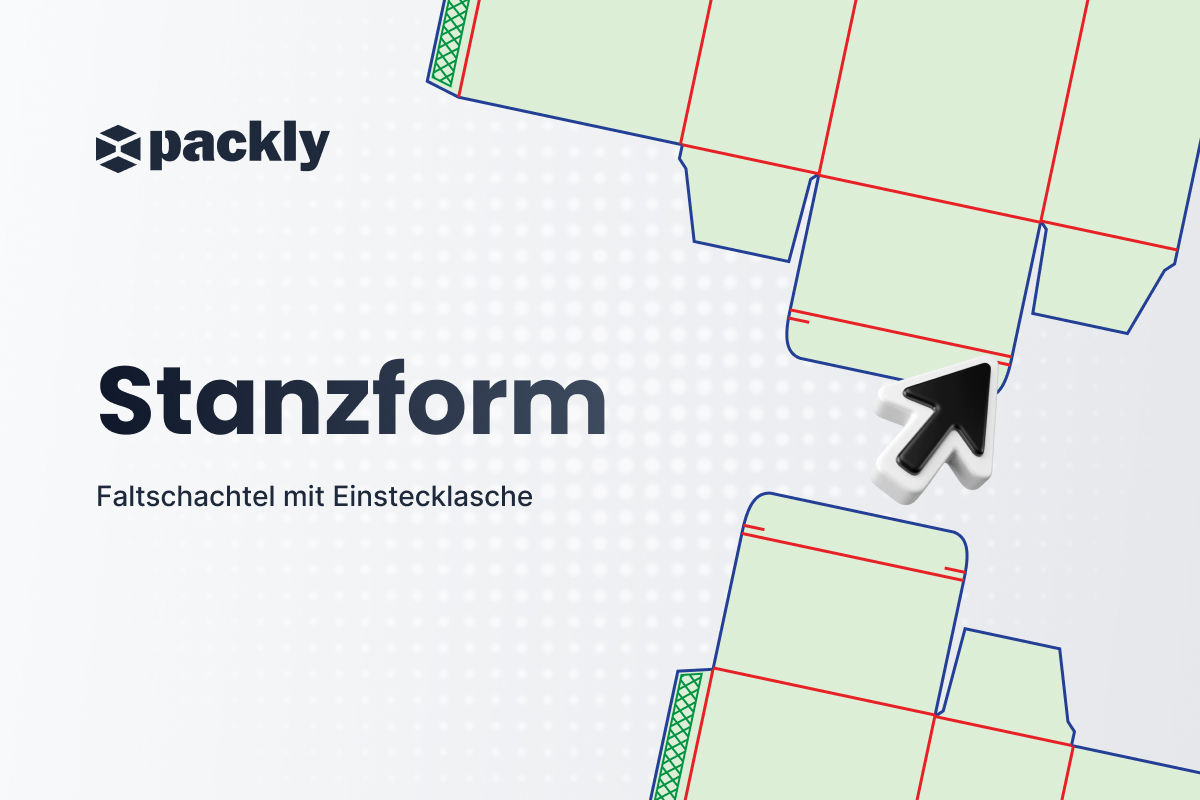 Stanzform für Faltschachtel mit Einstecklasche